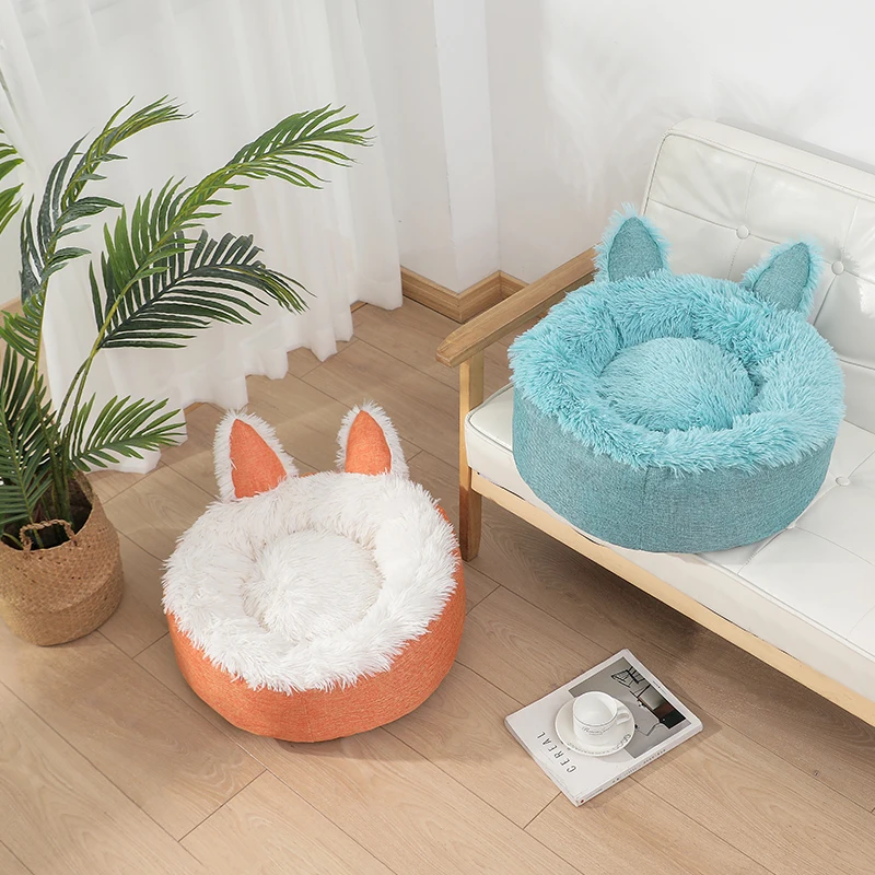 Dropshipping Dog kennel cat kennel all seasons universal antiskid web celebrity cat ears warm pet bed