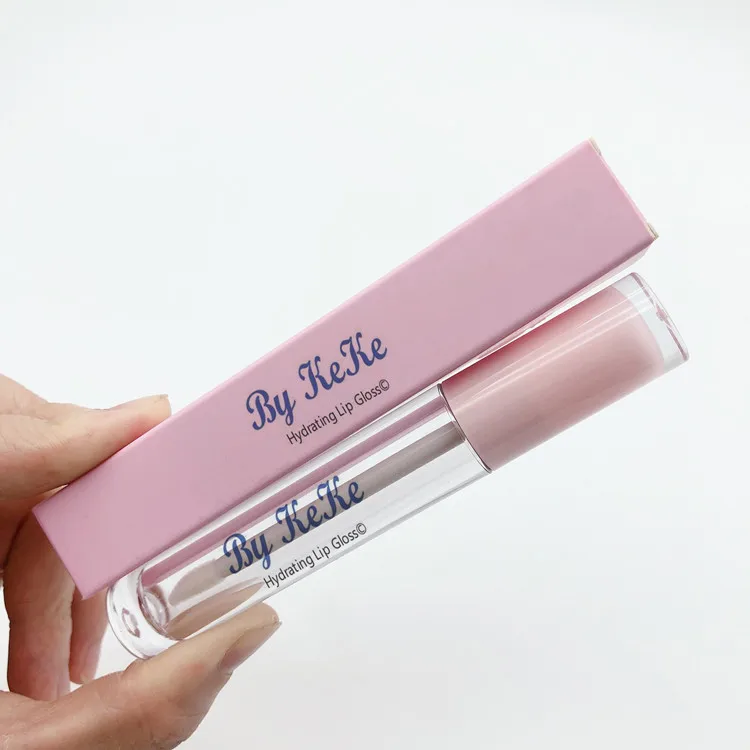 Hot seller 5 ml lip gloss tube container with wand purple lip gloss package