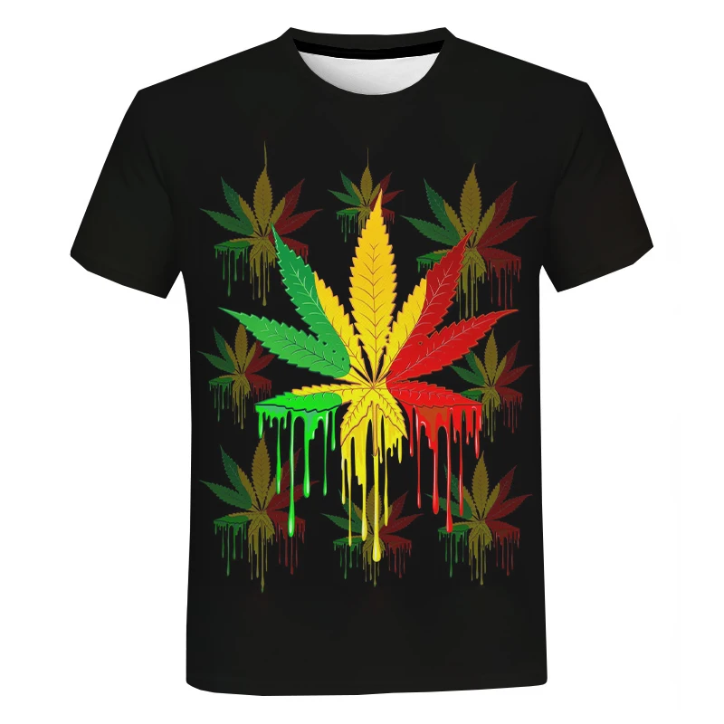 2023 Plants Weeds Leaf Digital Printing Shirt For Men Custom All Over Print Tshirts Graphics Printed Tee 3D Clothing T-Shirt