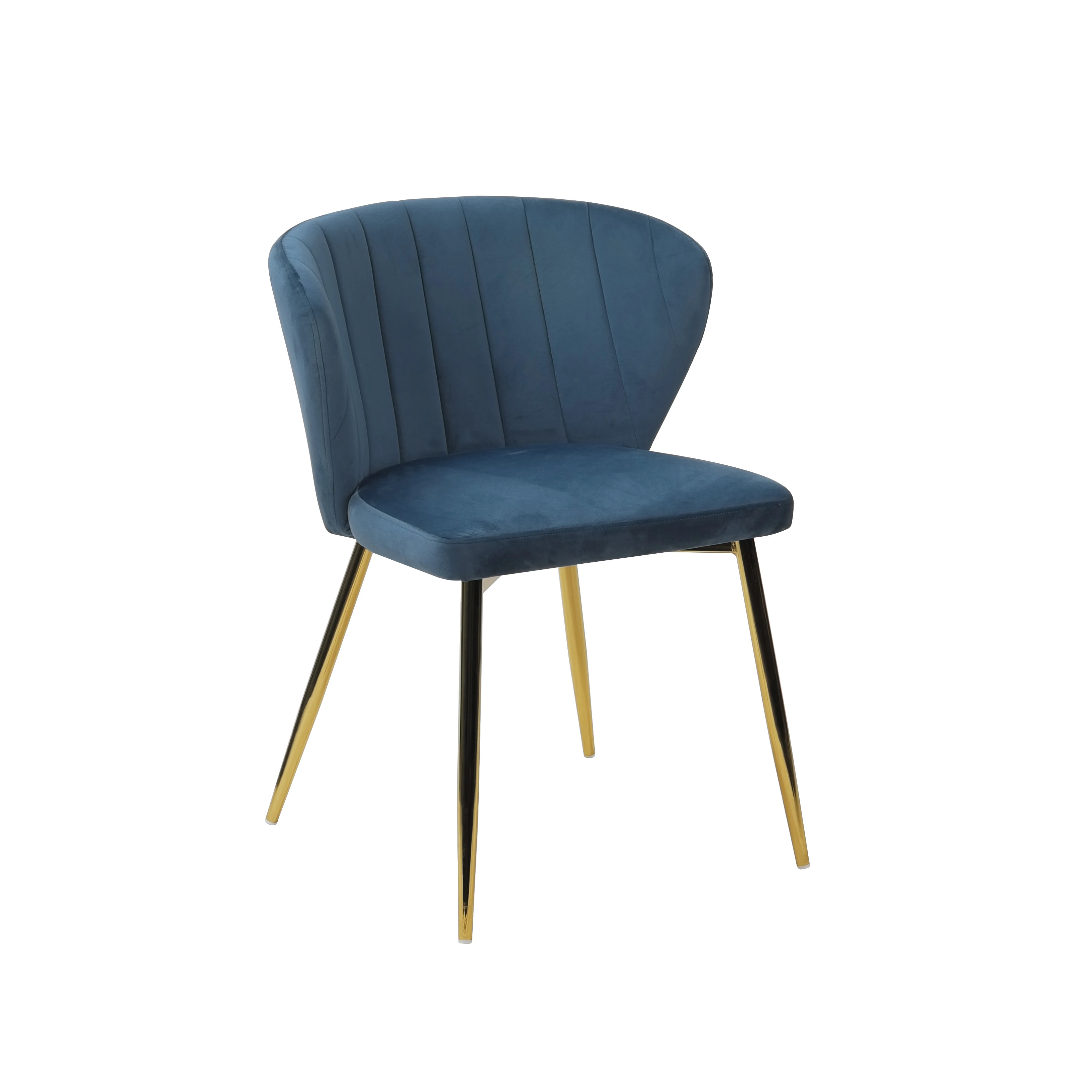 Classic Chair Living Room  Metal Gold Legs Living Room Chair Blue Velvet Dining Chair Coffee Shop