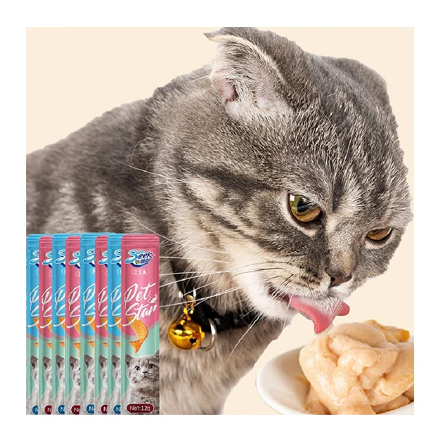 Оптовая продажа с завода батончики для кошачьего лечения высоким уровнем питания жидкая кремовая закуска кошек
