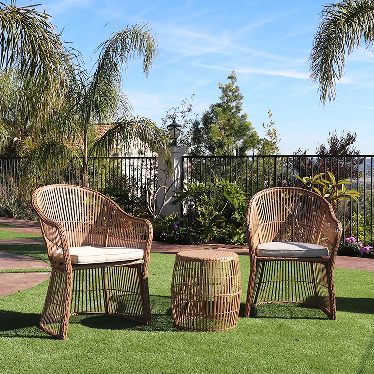 Hot sale poly rattan garden rattan chair set outdoor furniture patio wicker set