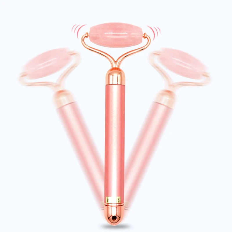 
OEM Manufacture Custom Logo 3 in 1 Jade Roller Facial Massage Electric Vibrating Jade Roller Set 