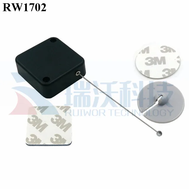 RW1702 Anti-theft Recoiler with Split Round Base install by adhesive tape sticker
