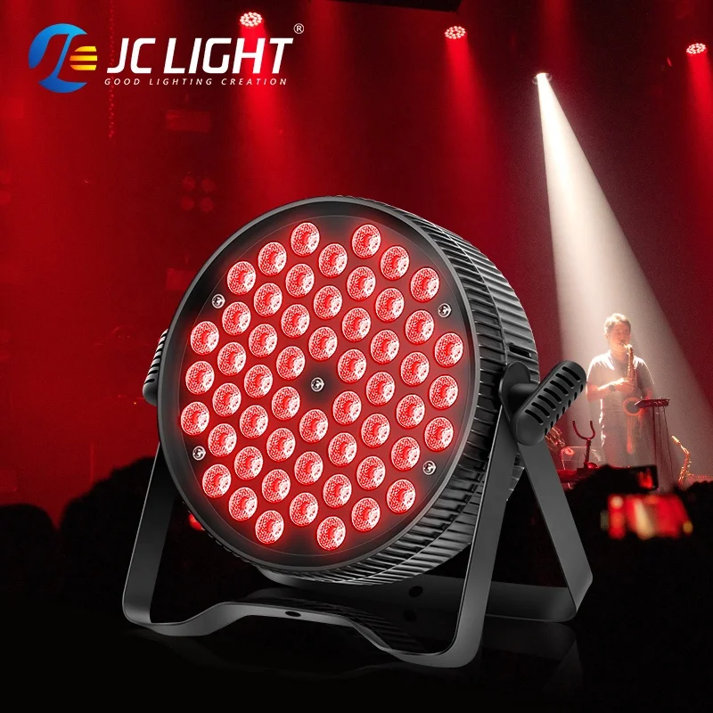 Wedding Party Dmx Full Color Indoor Up lighting Stage Lighting Disco Rgbw Flat 54x3w Rgbw Led Par Light