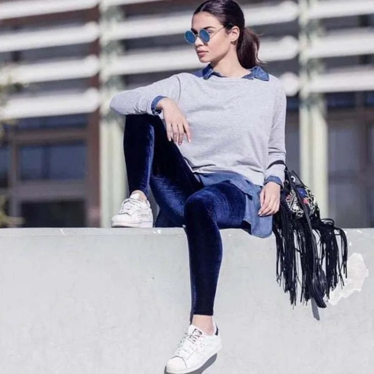 Dropshipping Vintage Golden Velvet High Waist Elastic Velvet Flare Pants Pants Women Trouser