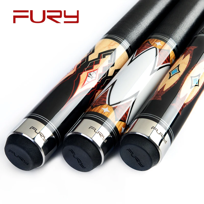Fury DE series 58' billiard stick north American maple shaft center joint fashionable digital decal butt professional pool cue