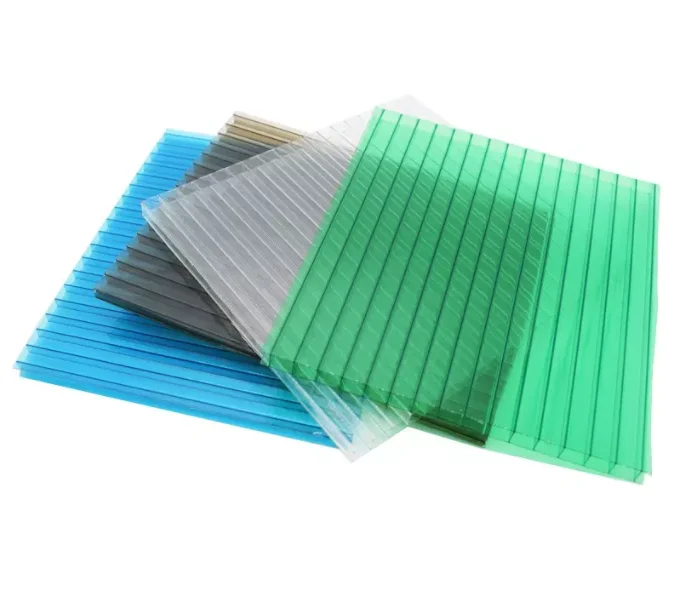 Sun sheets polycarbonate uv resistant roofing pc twin hollow sheet for green house
