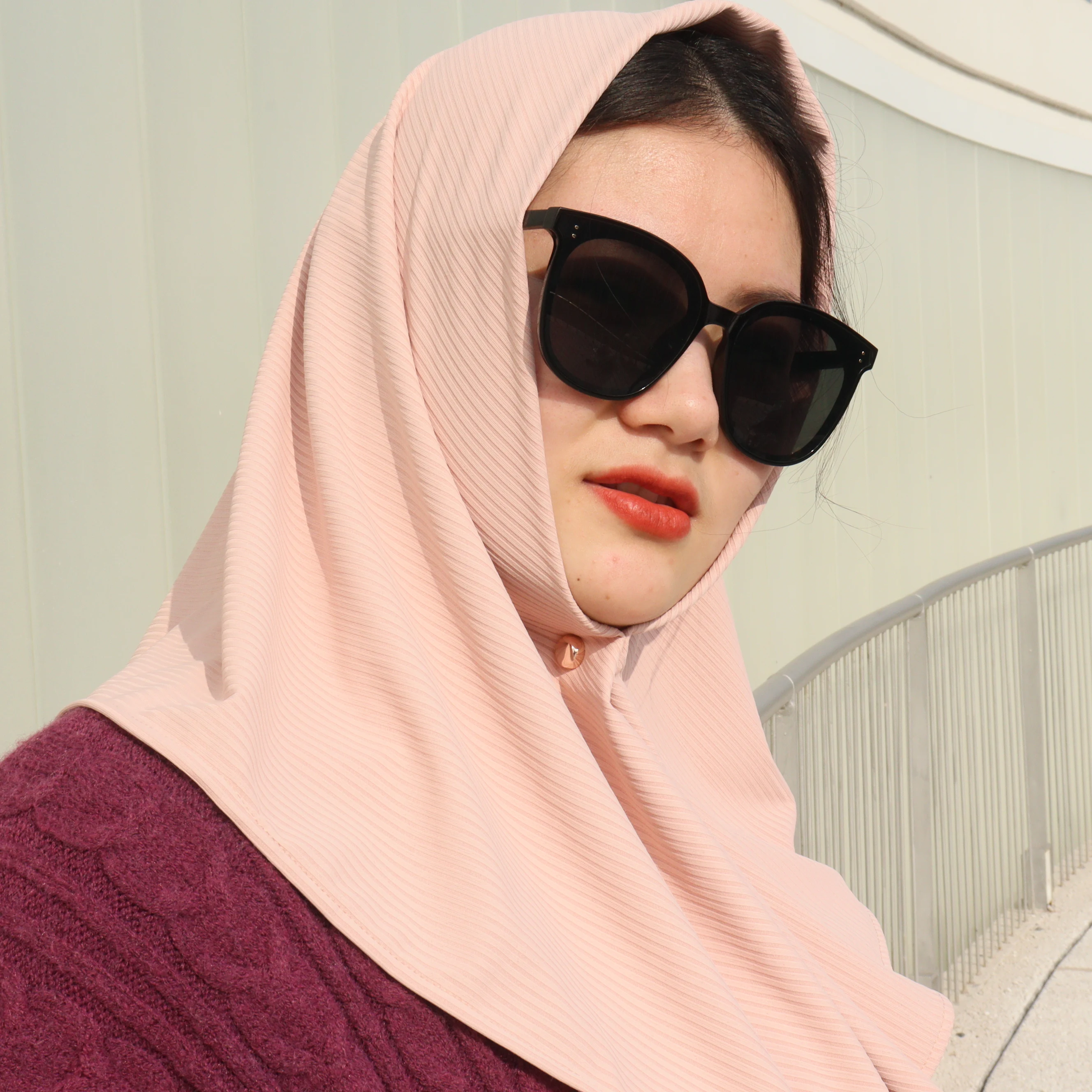 2023 Premium square ribbed Jersey hijab women scarf shawl luxury mixi stretchy cotton jersey hijab super quality jersey shawl