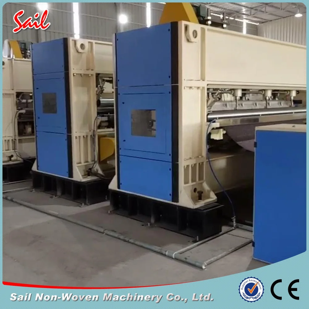 Polyester nonwoven carpet and velour carpet manufacturing machine