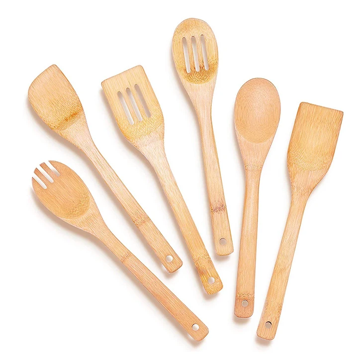 Wholesale Modern Heat Resistant House Hold Kitchen Spoon Spatula Bamboo Utensils Set with cheap Price