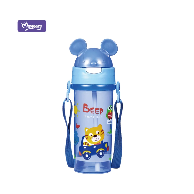 Momeasy Cartoon Design BPA Free Baby Water Bottle 450ml Animal Cap Water Bottle