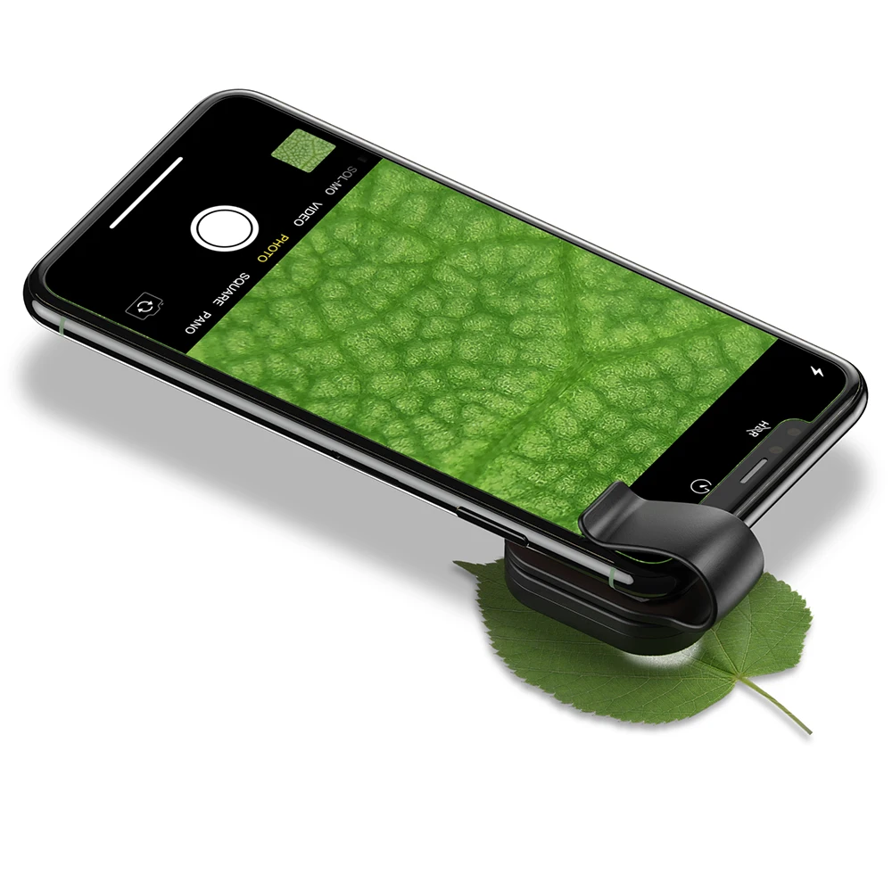 
Apexel 100X cell phone microscope lens for smartphone, mini mobile phone magnifier with LED light, 
