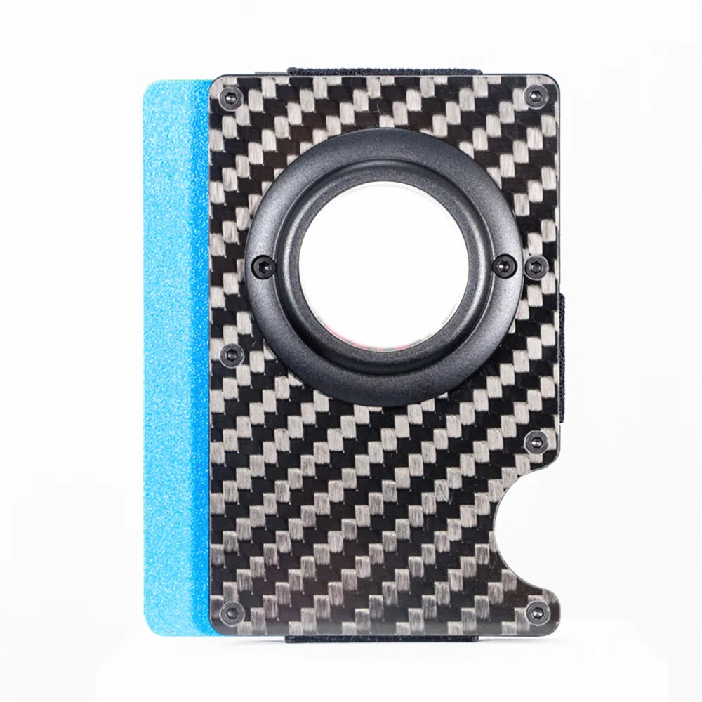 card holder men wallets rfid blocking function with aluminum alloy mount for Apple airtag and money clip