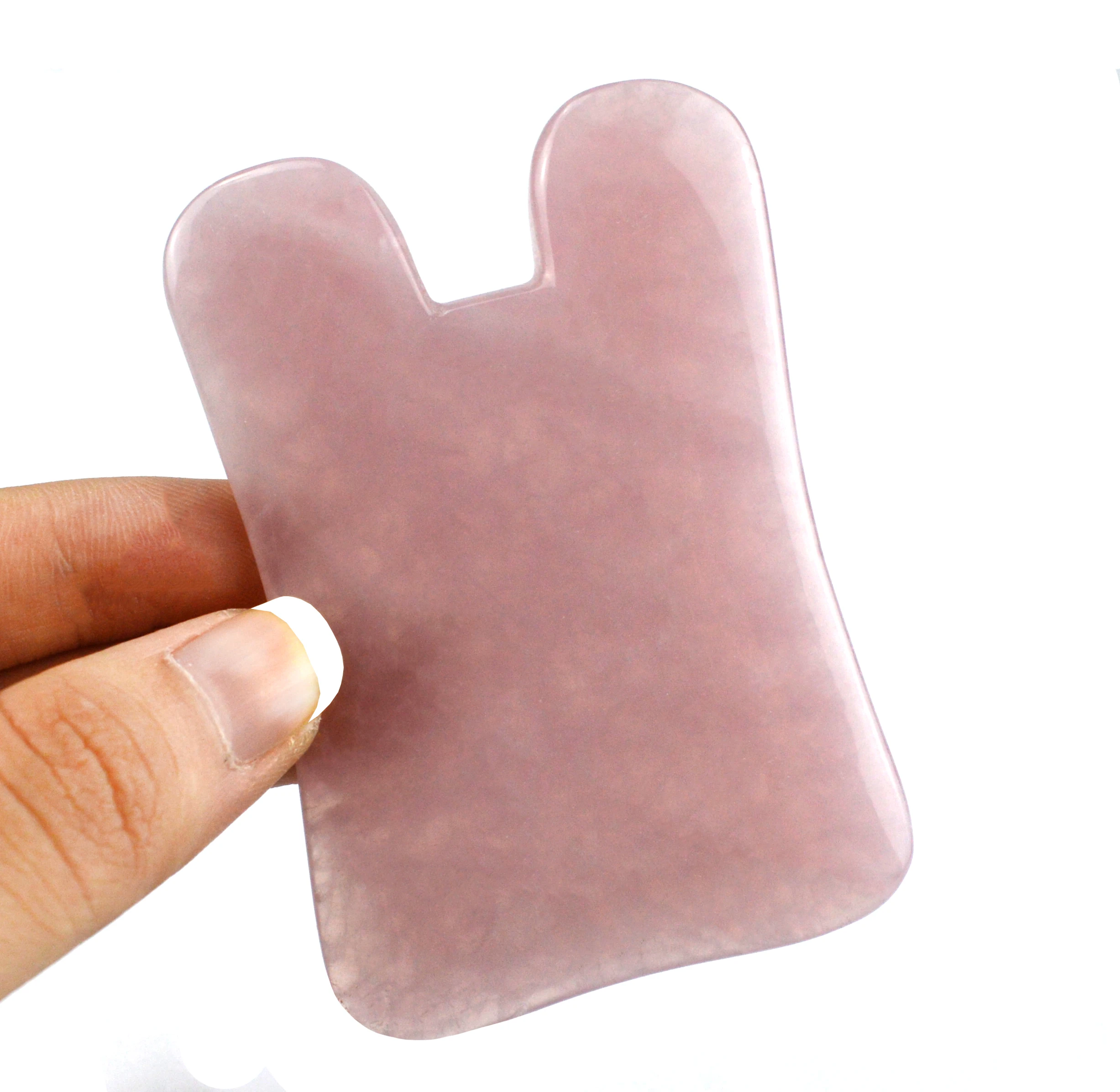 Hot Selling Natural Rose Quartz Gua Sha Rose Quartz Guasha Stone for Facial Care and Beauty