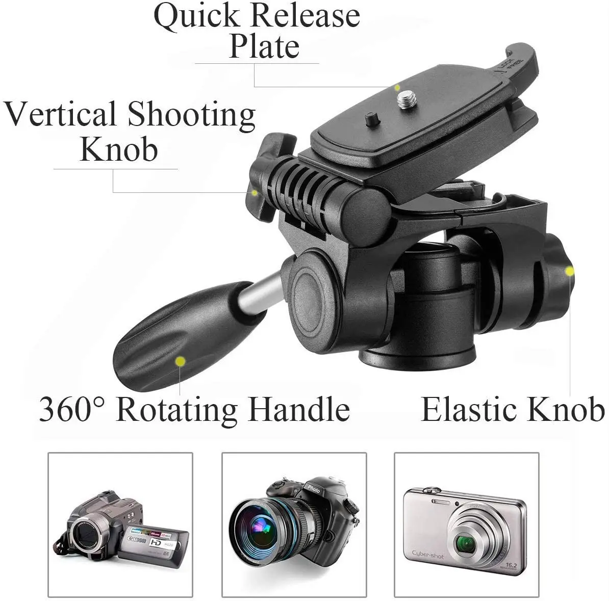 
Super Lightweight and Reliable Stability Ball Head Tripod Detachable Monopod with Carry Bag (Orange) 62