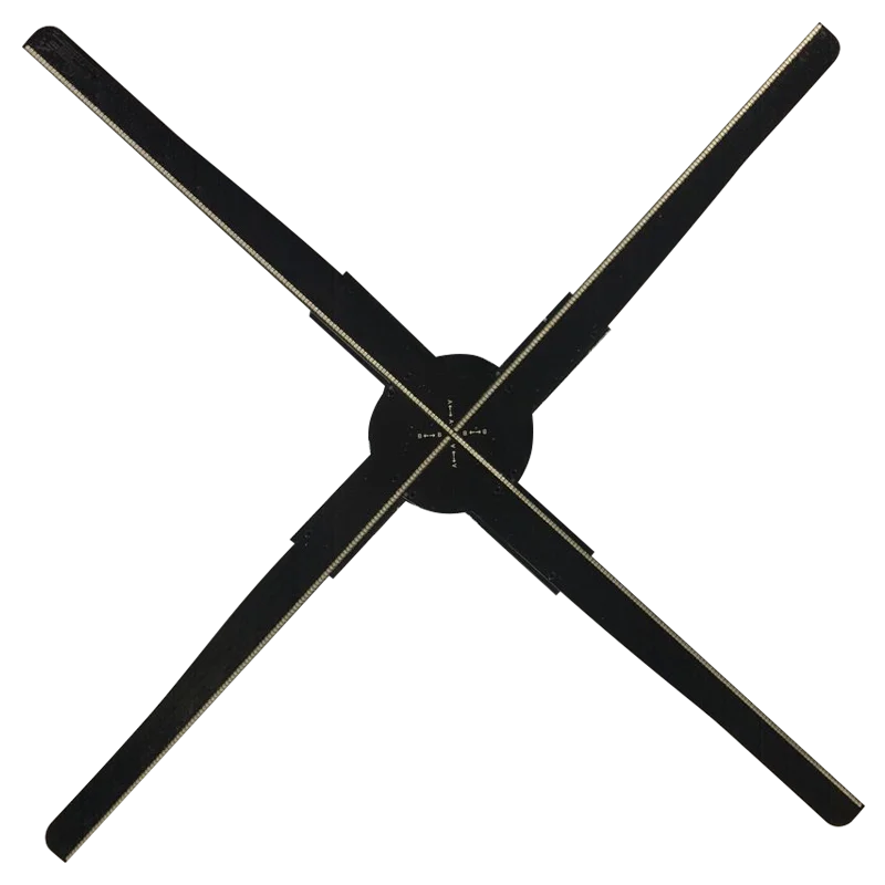 Factory made 3d Holographic Hologram 45cm 4 blades RGB display 3d holographic 3d hologram advertising display led fan