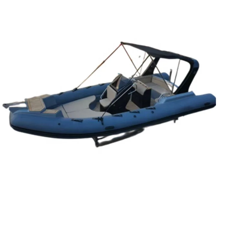 RIB680 center console high speed  rigid fiberglass hull pvc/hypalon material rib boat with CE for sale