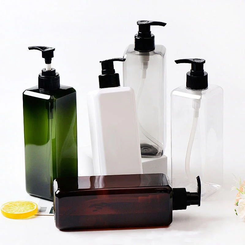 Wholesale 200ml 300ml 500ml Square Empty Plastic Bottle For Lotion Shampoo Hair Conditioner