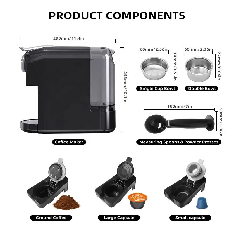 3IN1 Coffee Maker K-cup Capsule Coffee Machine Espresso Machine Electric Coffee Machine