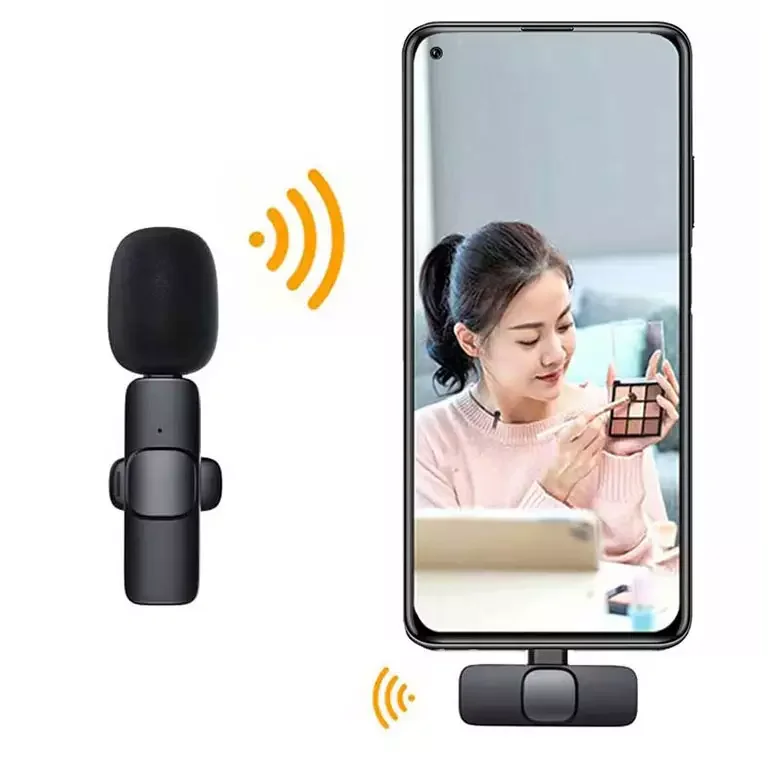 Wireless Lapel Microphone For iphone Convenient Lavalier Mic Noise Reduction Live Interview Mobile Phone Recording mic
