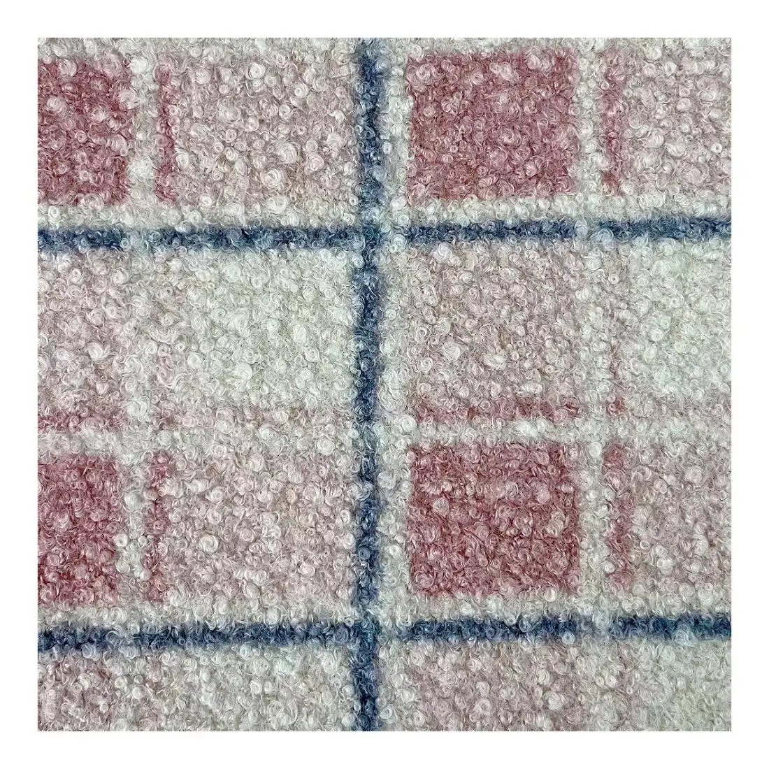 Autumn and winter polyester mixed color knitted plaid clothing overcoat fleece fabric