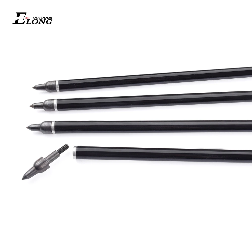 Elong Outdoor 7075-T6 2219 Black Shaft Aluminum Arrows Plastic Vane For Coumpound Bow