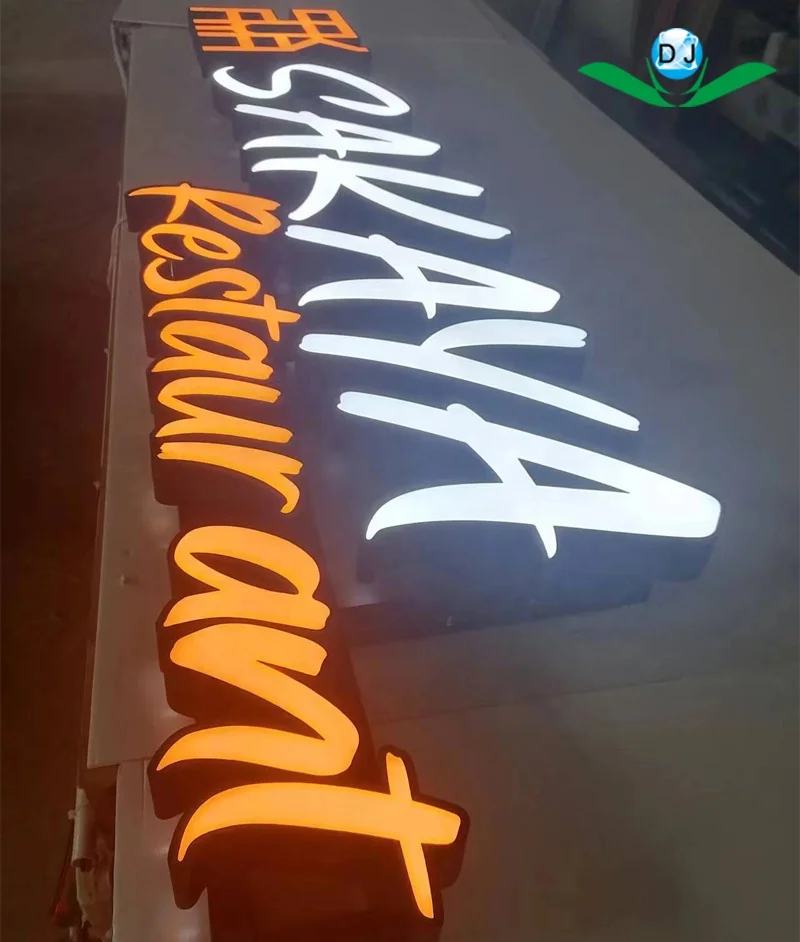 Outdoor Arabic Rooftop Doner Kebab Restaurant Acrylic Led Letter Sign Wall Mount Illuminated Led Sign Plus Sign Board