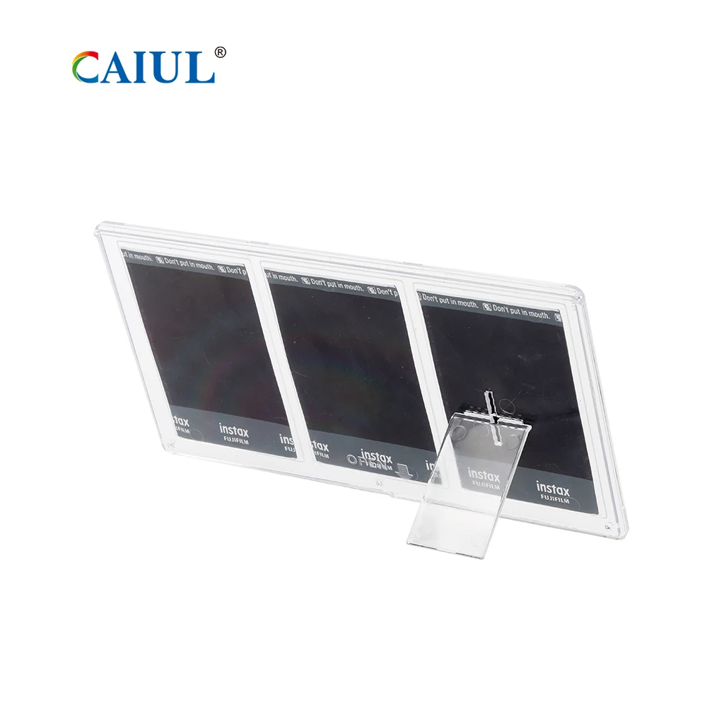 CAIUL 3 in 1 pocket instax mini film Acrylic picture frame photo card sleeves protector fujifilm instax mini frame
