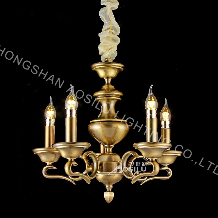 Modern Solid Brass Gold Chandelier Pendant Light E14 Ceiling Suspension Hanging Lamp For Home