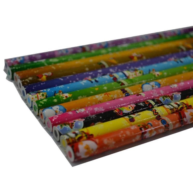 Wholesale Standard pencil Recycled paper color pencil with PET shrink sleeve domed end