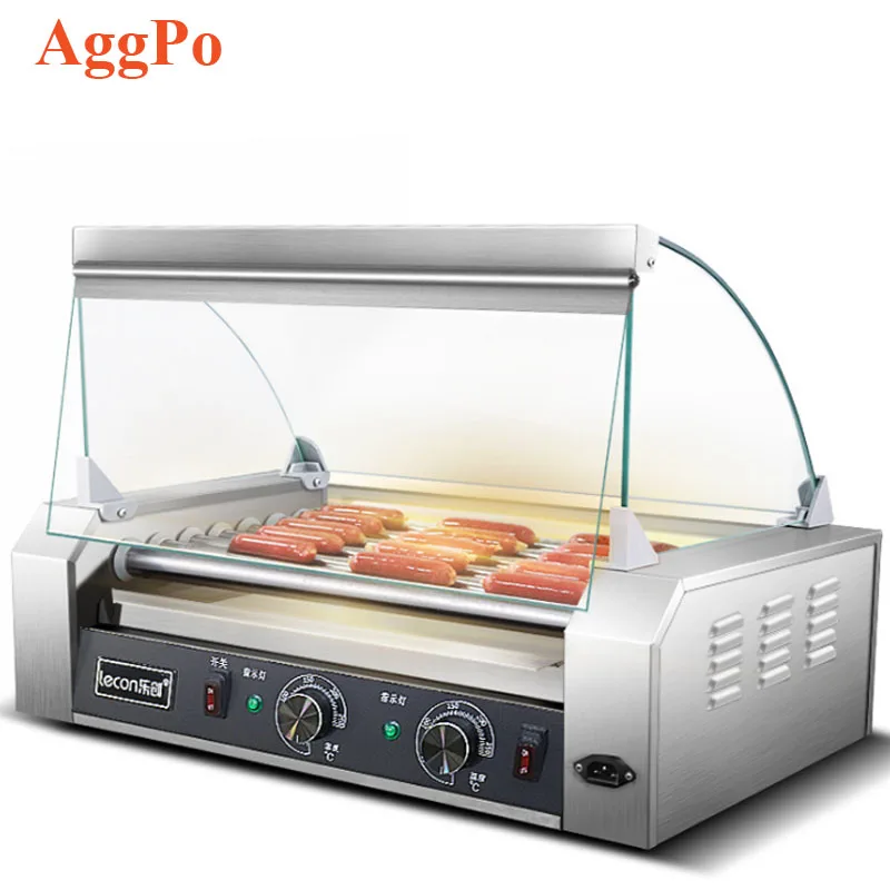 Commercial Hot Dog Cooker 7 Roller Machine Sausage Grilling Stainless Steel Non Stick Hotdogs Appliances for Convenience Stores