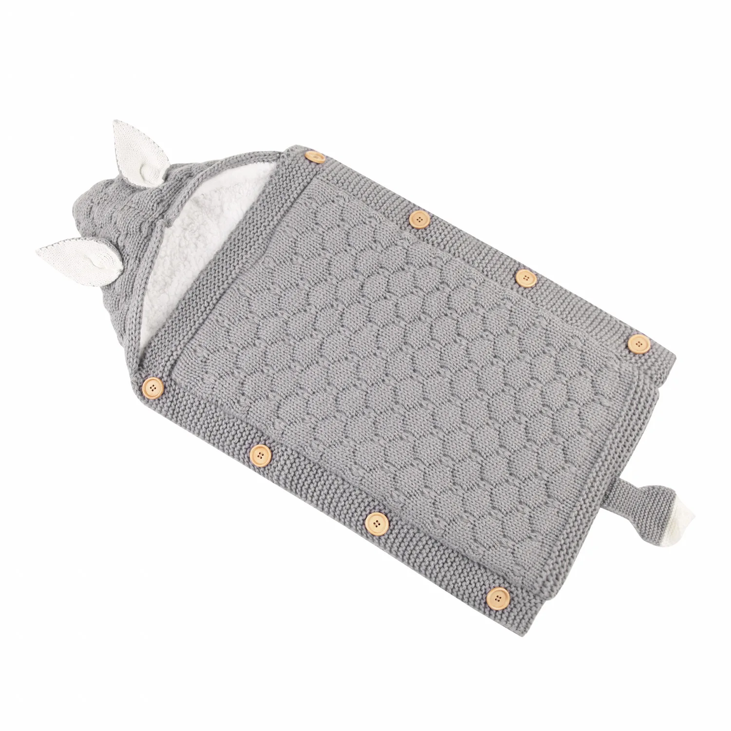 2023 New Arrival Winter 5 Colors  Warm Baby Knitted Envelope Sleeping Bag Pram Swaddle Wrap Sack Knit With Button For Stroller