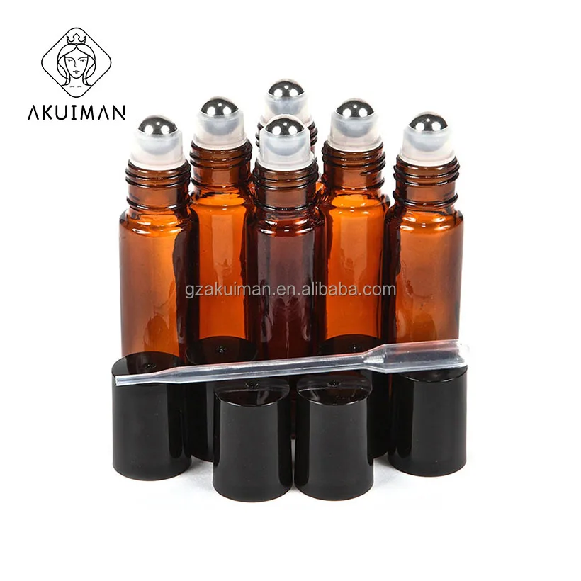 5ml 10ml roller ball glass bottle luxury crystal wooden bamboo lid empty roll on bottle for perfume essentia