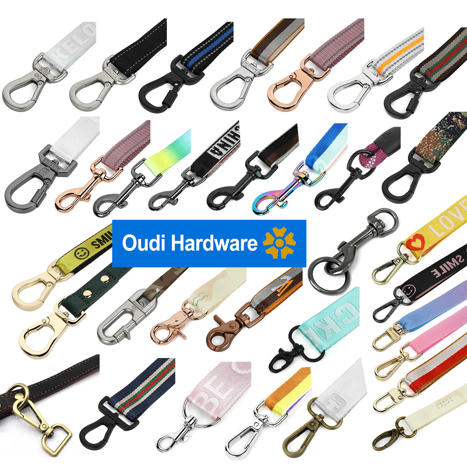 Security Dog Collar Metal Buckle Brass Clip Dog Swivel Snap Hook For Pet Lead Spring Carabiner Clasp Hook