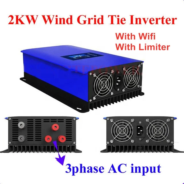 New generation LCD display Wind Grid Tie Inverter 2000W With Limiter Sensor With Wifi Monitoring For AC 48V Wind Turbines