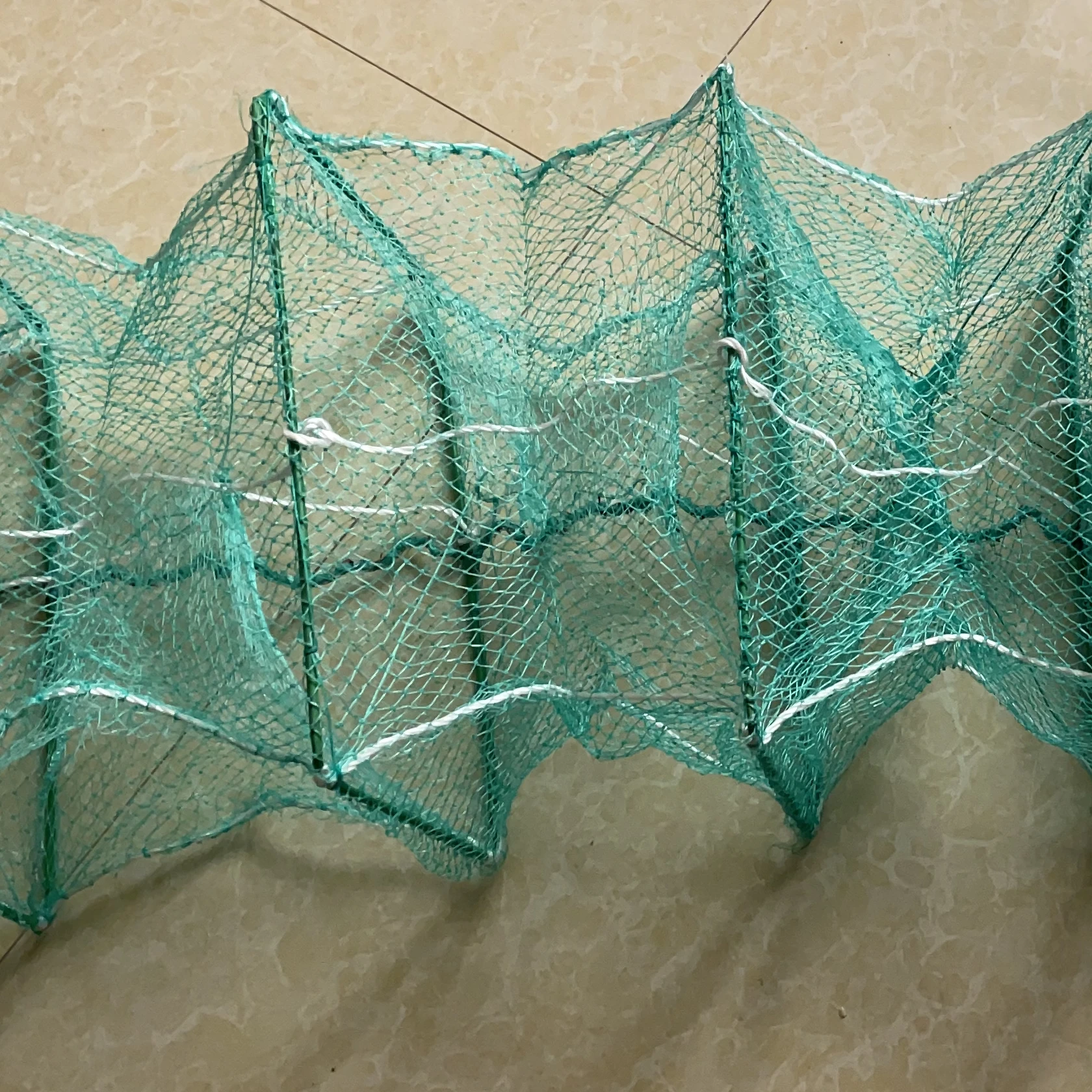 Offshore Long collapsible crab traps PE Nylon Eel fish farming shrimp cage