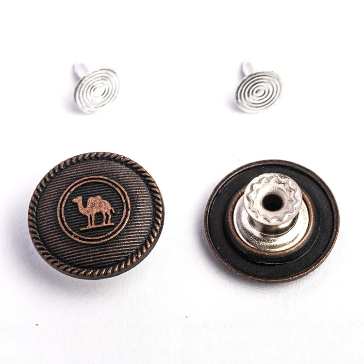 Metal Flat Buttons Antique Brass Snap Buttons Jeans Strappy Trousers Clothing Accessories Buttons