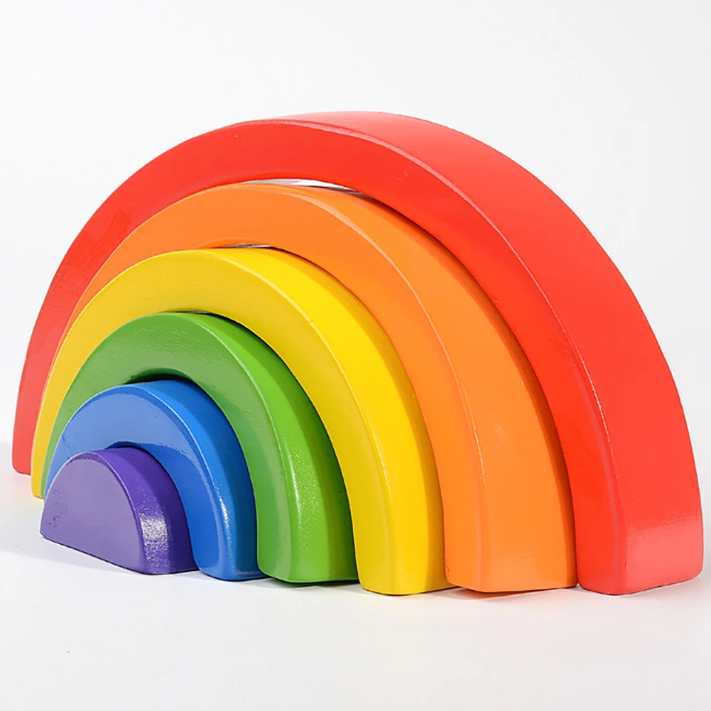 6 Layer Wooden Rainbow Stacker
