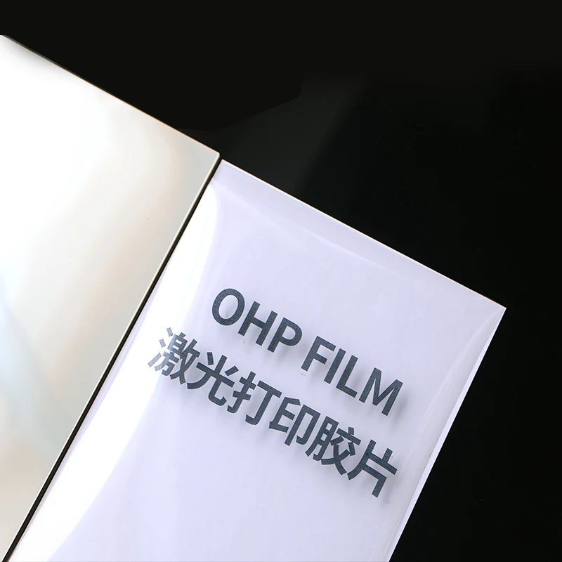 Transparent  Clear Environmental friendly  pet  laser printing OHP  film with paper  A3 297*420mm,100 mic ,100pcs/box