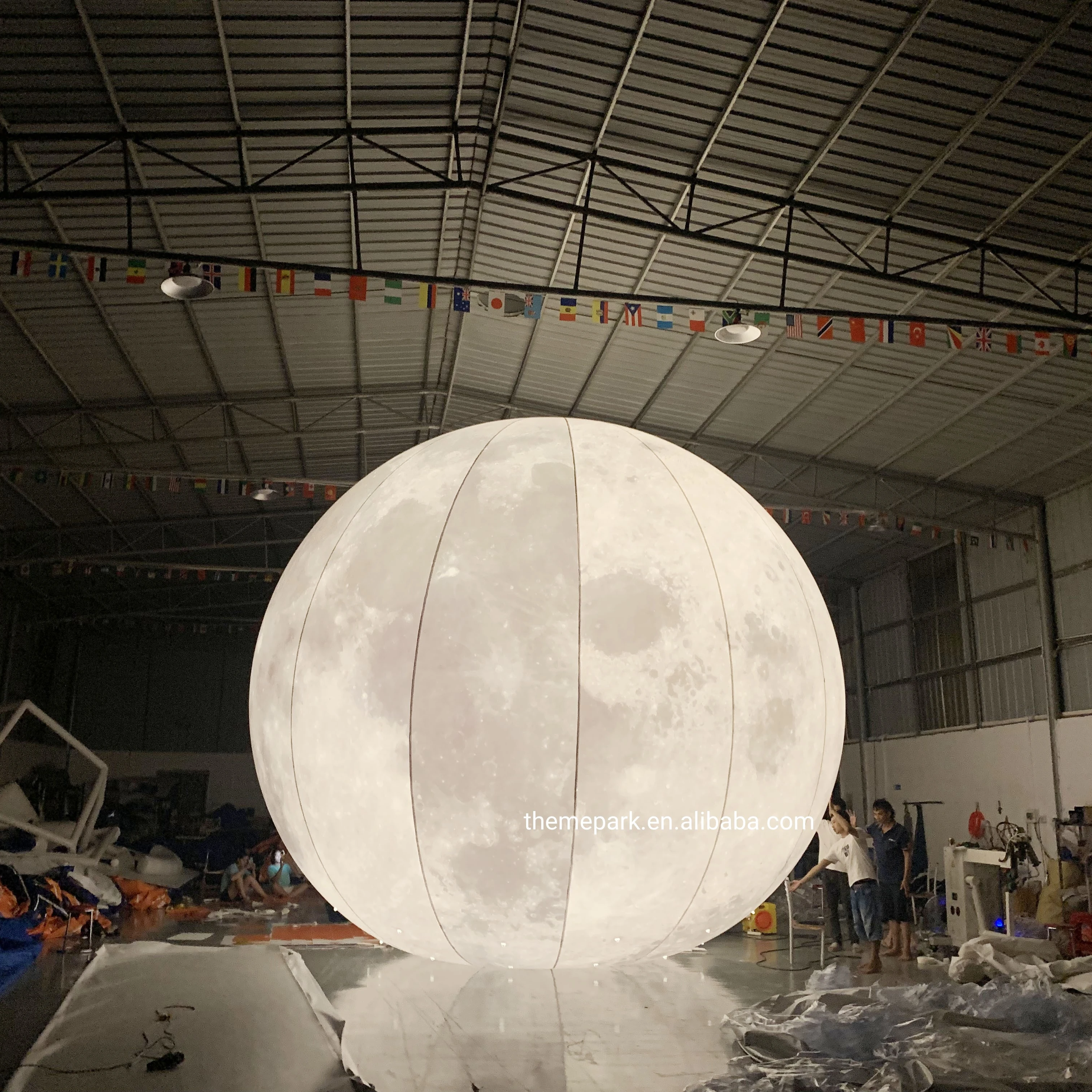 Custom PVC Inflatable Earth Moon Nine Planets  Inflatable Planet Ball Hanging Led Model For Events