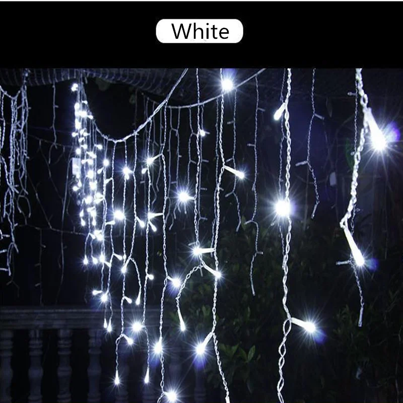 
Waterproof Outdoor Led Curtain Icicle Lights String Cable For Holiday Christmas Decoration 