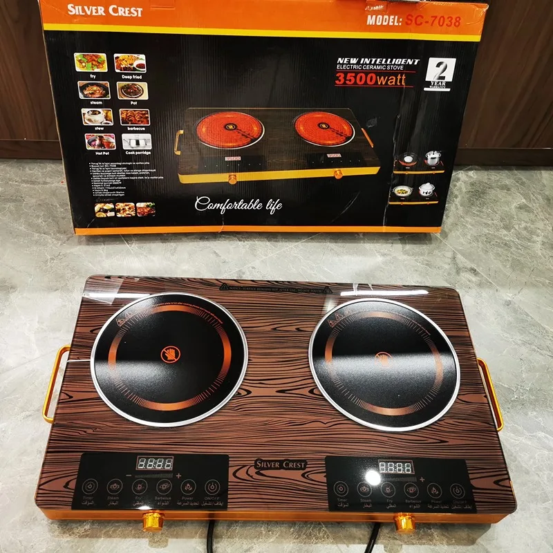 Factory Newest Design 220-240v One Induction And One Infrared Zone 2 Burners Cooktop