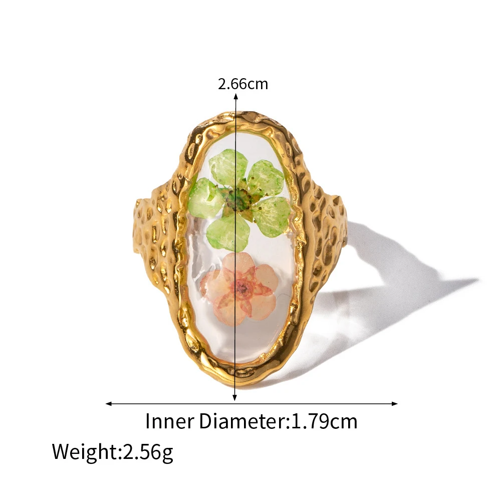 Eternal Flower Open Ring  PVD Gold Plated Stainless Steel Eternal Plum Flower Ring for Girls