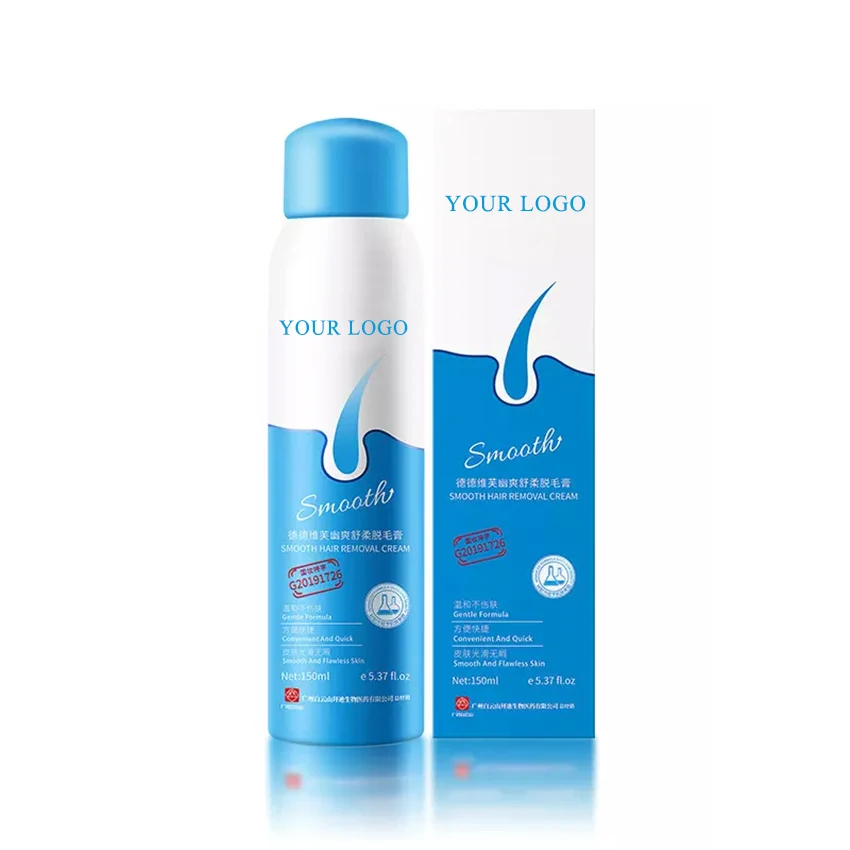 Private label 100% natural permanent Hair Removal Spray Nourishing Safe And Gentle Depilatory Cream Hair Removal Mousse Spray