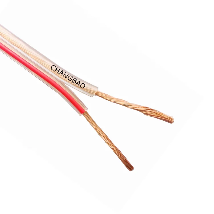 
Flat 2 Core Speaker Cable Transparent hifi Speaker Wire with 12AWG/14AWG/16AWG 
