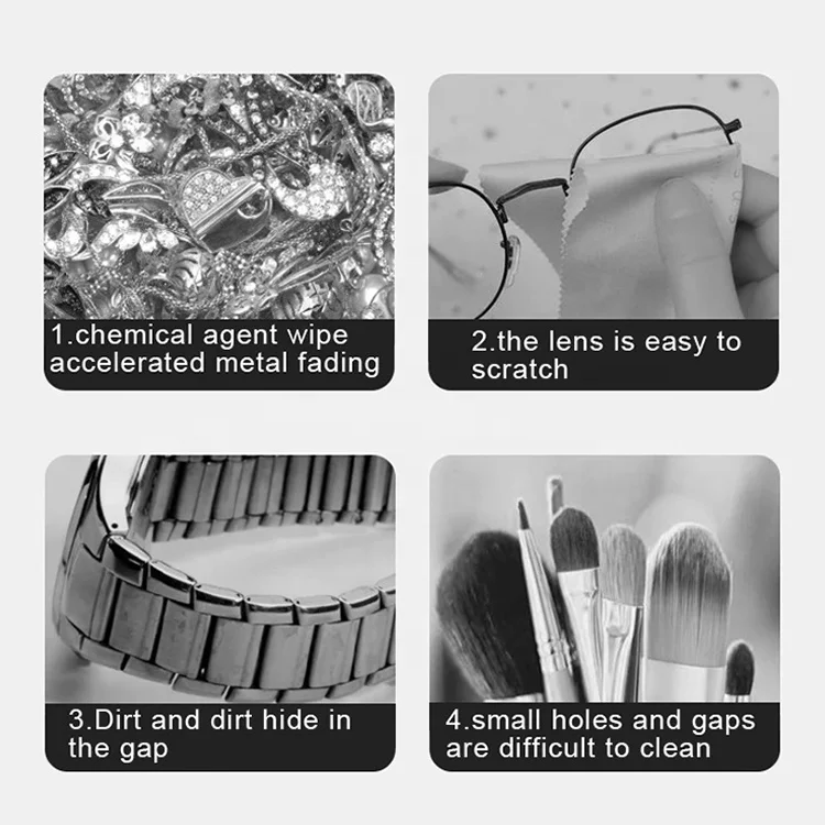 Multi-Function Makeup Tools Jewelry Cleaner Glasses Cleaning Box High Frequency Ultrasonic Cleaner