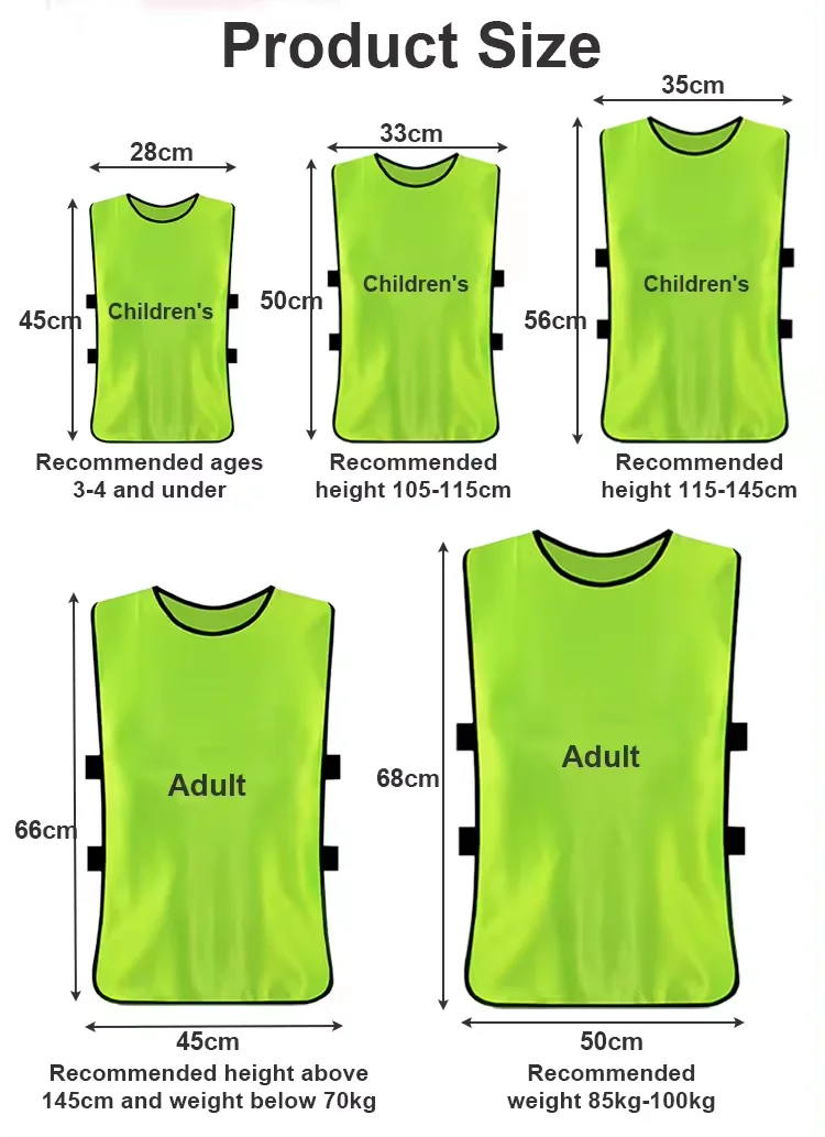Custom logo Football Vest Soccer Pinnies Jerseys Quick Drying Team Sports Games Vest Youth Practice Training Bibs