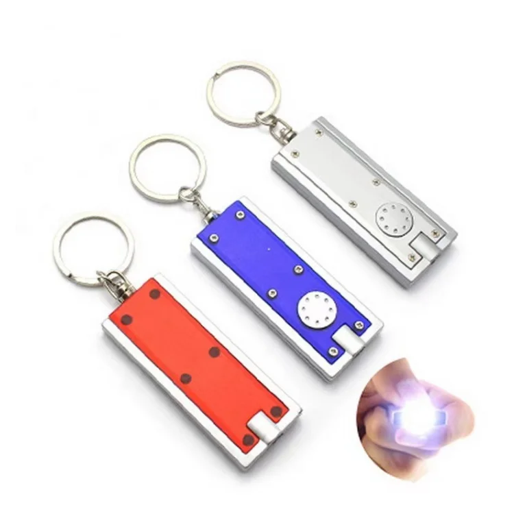 Custom Led Keyring Mini Led Light Keychain Led Rectangular Keychain
