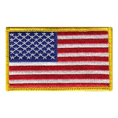 Wholesale USA American Flag Iron On Embroidered Patch Custom UK Flag fastener Hook Loop Emblem